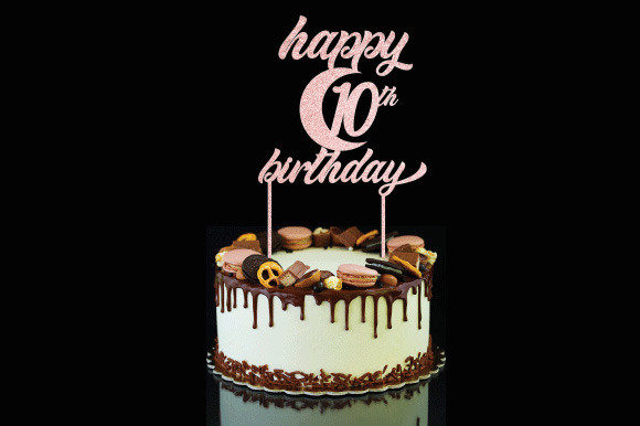 Download Happy 10th Birthday Cake Topper SVG - 10th birthday cake Collection