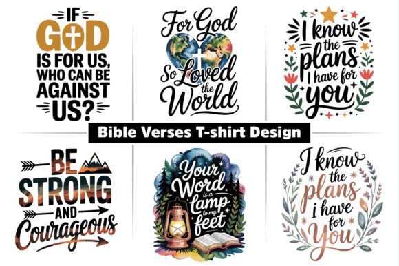 Download Bible Verses T-shirt Design SVG Template - Bible Collection