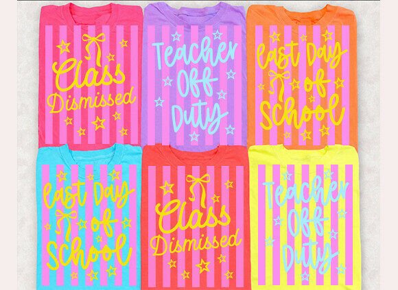 Download Neon Striped Last Day of School SVG PNG - School Collection