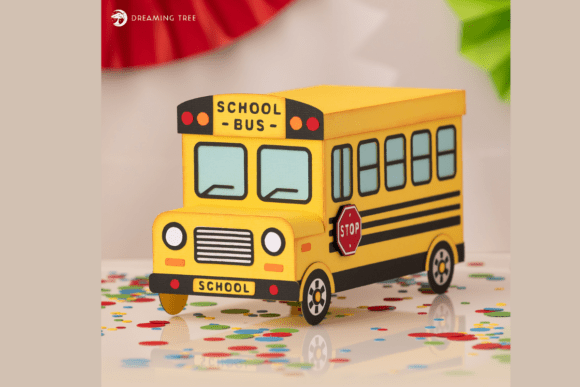 Download School Bus Gift Box SVG - School Collection