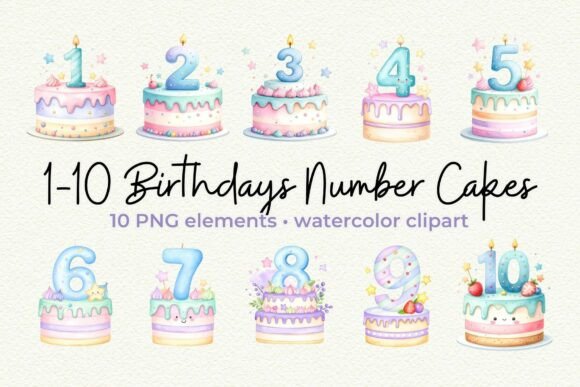 Download 1-10th Birthday Cake Clipart Kawaii PNG - 10th birthday cake Collection