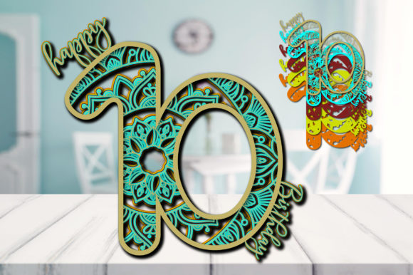 Download 10th Birthday Cake Topper Mandala 3D - 10th birthday cake Collection